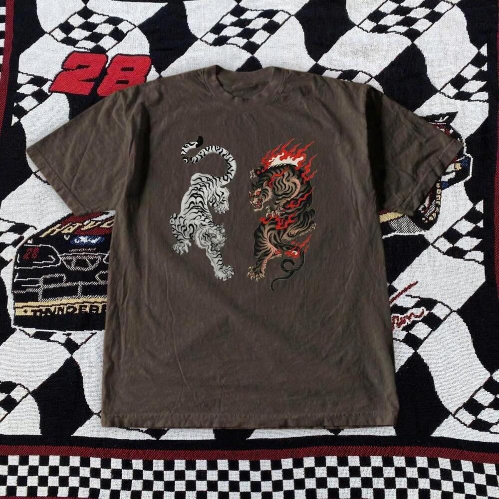 Brown  Tiger Vs. Dragon Tee